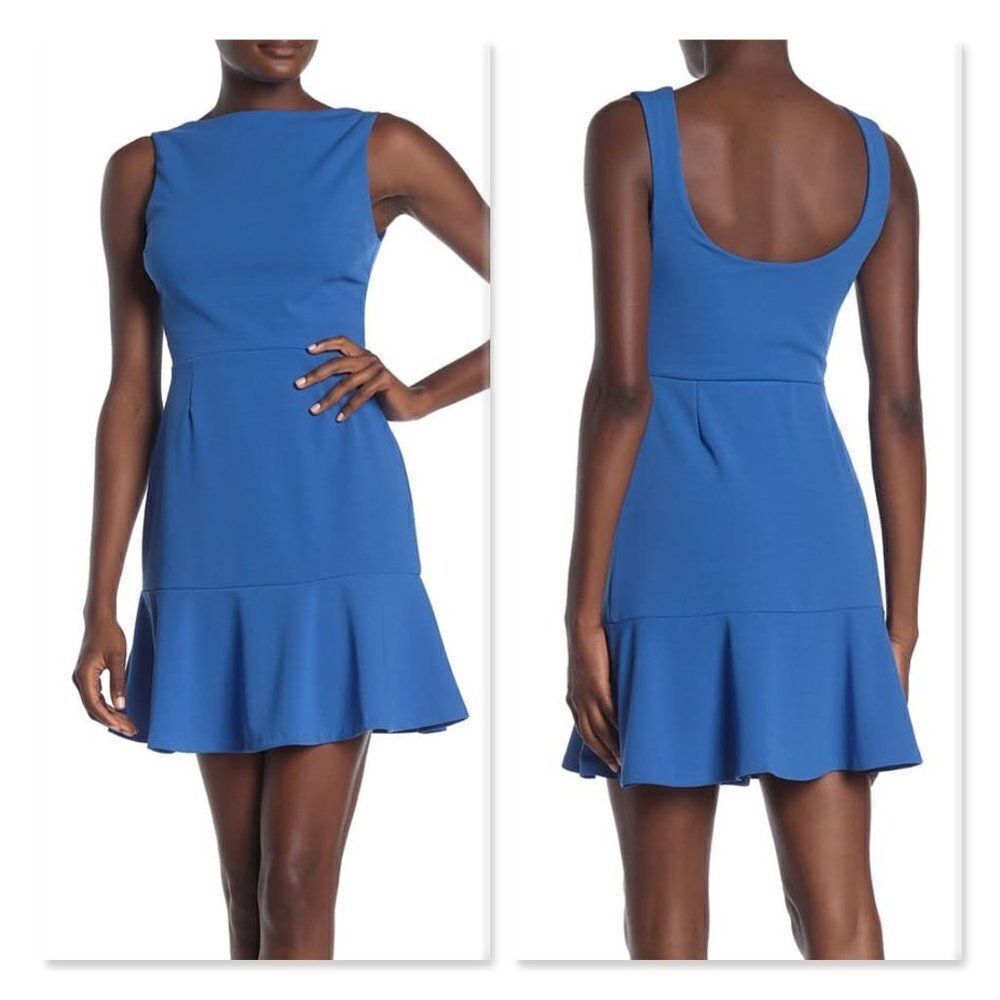 Love...Ady Scoop Back Flounce Hem Dress